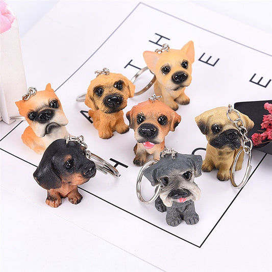 3D Resin Dogs Key Ring Keychains