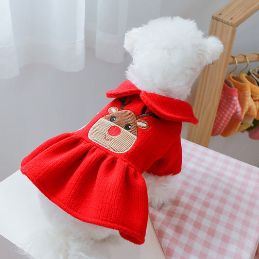Dog Clothes Christmas Dress Skirt