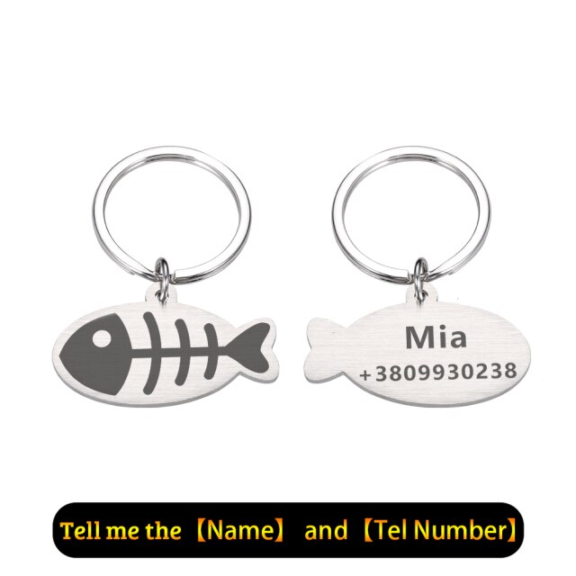 Lovely Customized Pet ID Tag Keychains for Dog