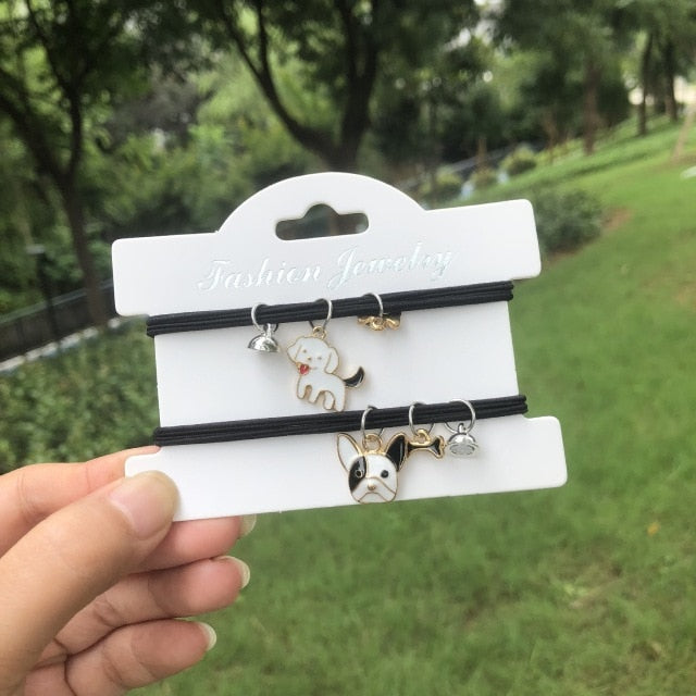 Bulldog Little White Attract Couples Bracelet