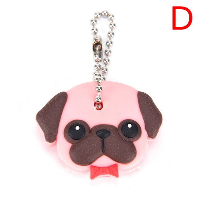 Lovely Silicone Key Ring Cap Head Cover Keychain