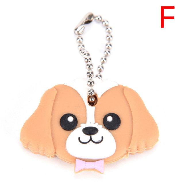 Lovely Silicone Key Ring Cap Head Cover Keychain