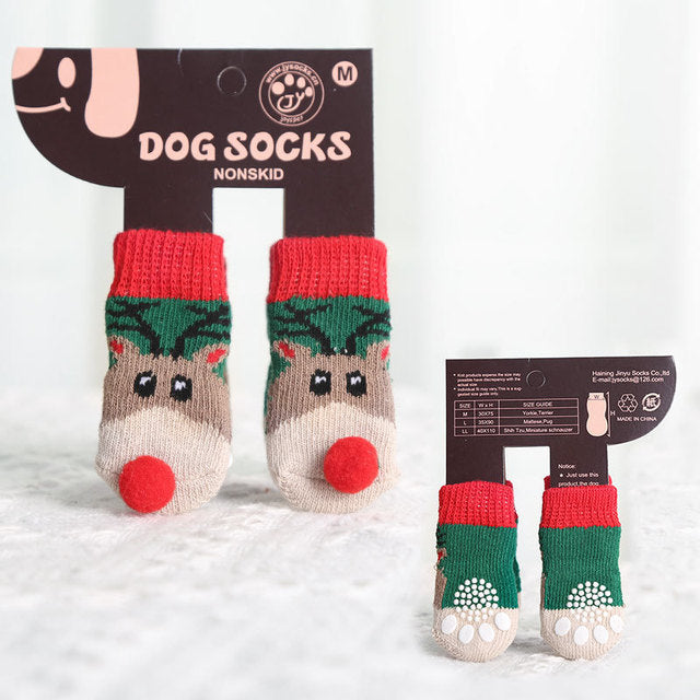 Christmas Dog Socks Winter Warm