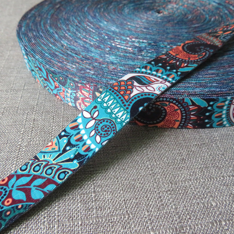 Ethnic Printed Webbing Luggage Yoga Belt Dog Leash