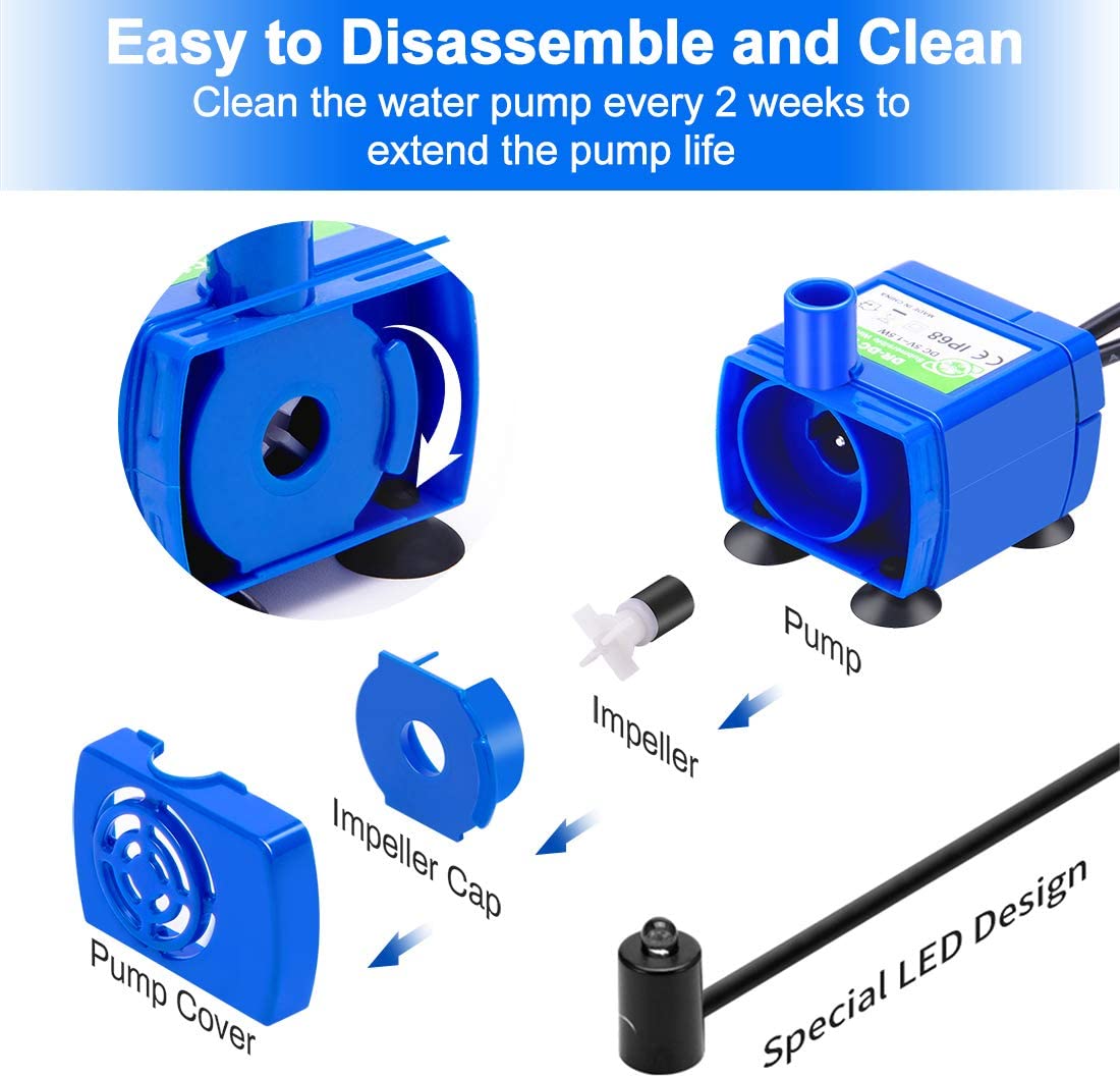 Fountain LED Light Motor Dog Drinking Bowl