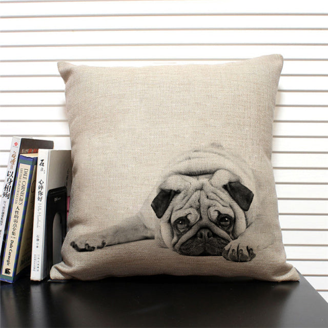 Cute Bulldog Pillow Case Cushion Cover