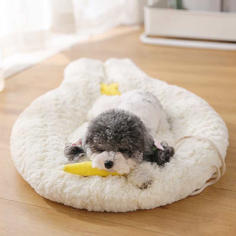 White Rabbit Shape Dog Bed Mat Couch