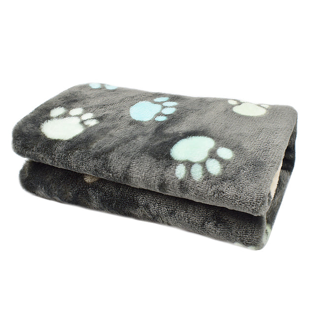 Paw Print Cat Dog Bed Blanket  Soft Fleece