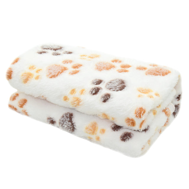 Paw Print Cat Dog Bed Blanket  Soft Fleece