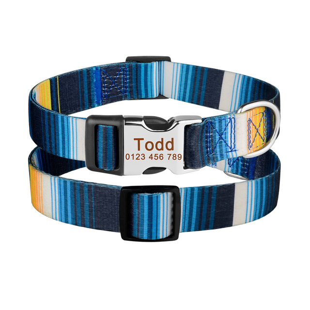 Nameplate Dog Collar Printed ID Tag Personalized