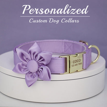 Free Engraved Dog Collar Personalized Puppy Flower