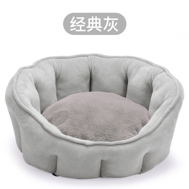 Winter Autumn Washable Plush Pet Bed