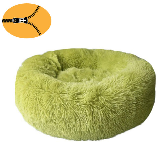 Round Donut Design Dog Calming Bed Winter