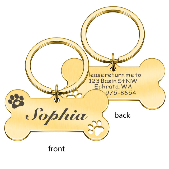 New Personalized Pet ID Tag Keychain