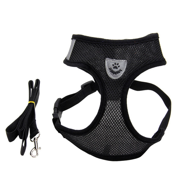 Cat harness Pet traction adjustable mesh