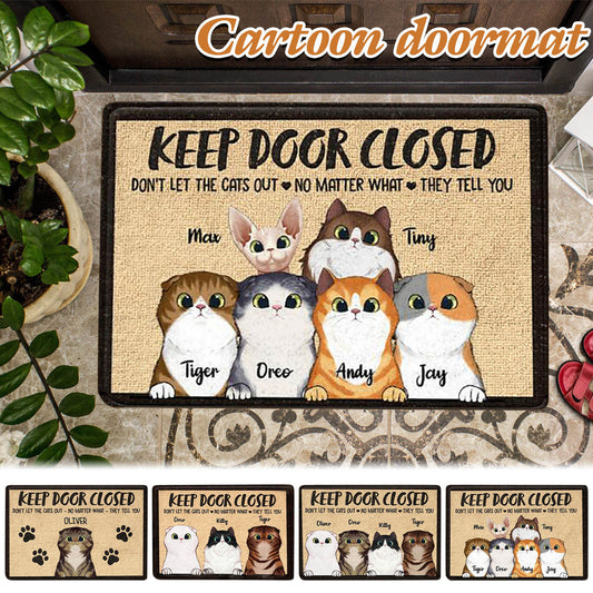 Keep Door Closed Custom Dog Name Doormat Rug