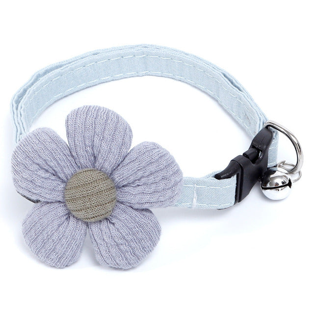 Cotton Cat Collar Knitted Flower Collar