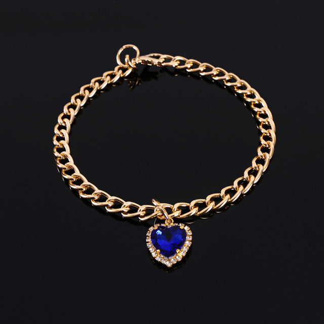 Heart Rhinestones Necklace Style Collar