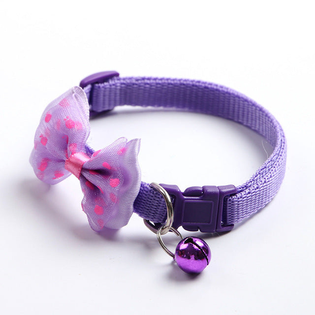 Colorful Cute Bowknot Bell  Adjustable Buckle Collar