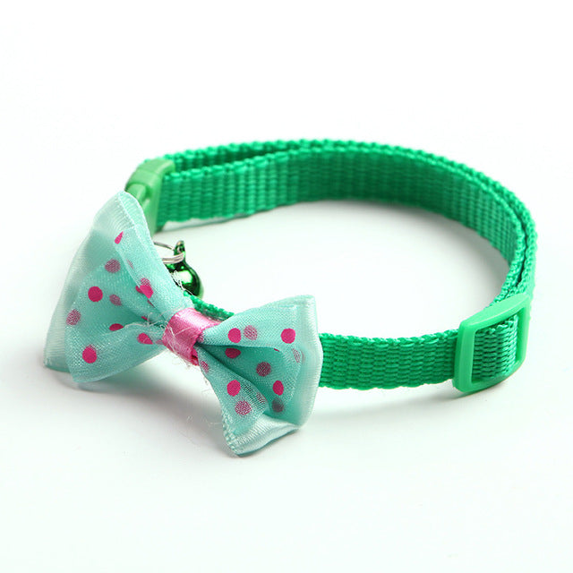 Colorful Cute Bowknot Bell Adjustable Buckle Collar
