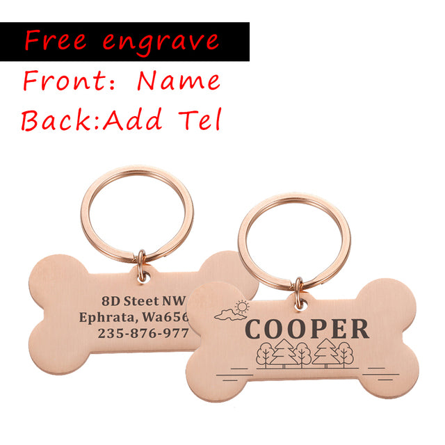 Free Custom Dog Tag Engrave Name Anti-lost ID