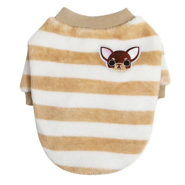 Lovely Dog Clothes Winter Warm Stripe