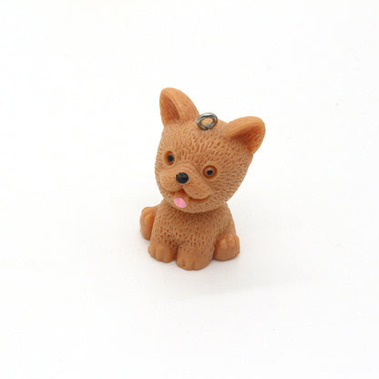 Super Cute Dog Crafts Resin Keychain Charms