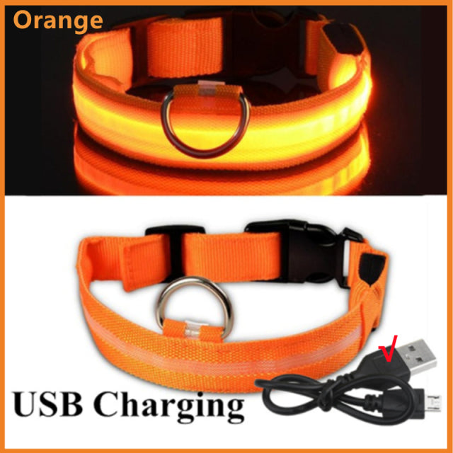 LED Glowing Dog Collar Adjustable Flashing