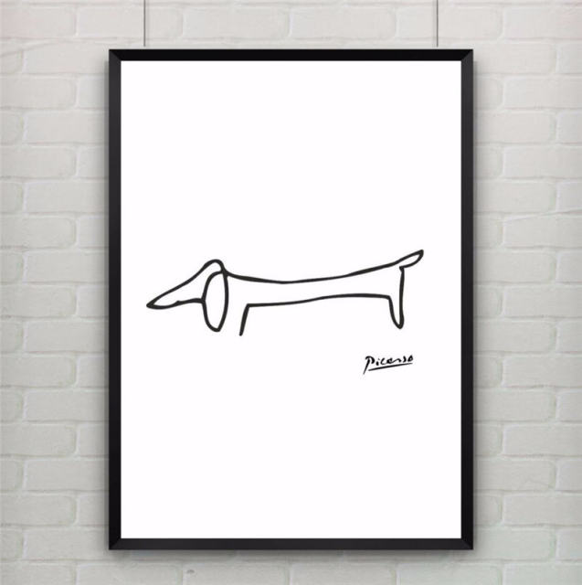 Abstract Dog Minimalist Wall Art Pictures