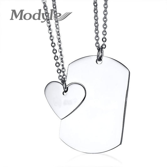 Couple Necklace ID Dog Tag