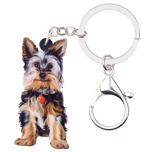 Acrylic Lovely Terrier Dog Key Chains