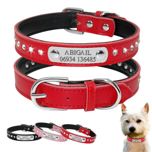 Personalized Dog Collar Engraved Leather