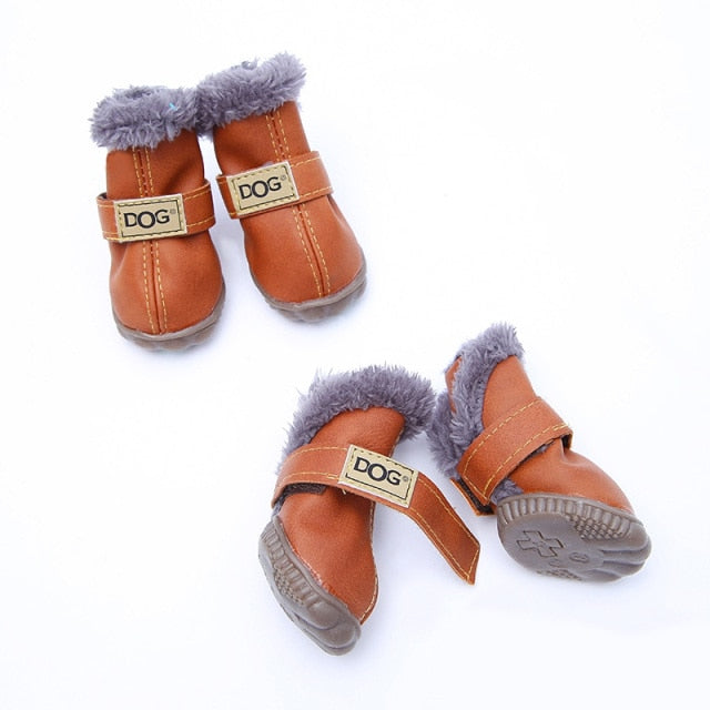 Winter Shoes For Small Dogs Leather