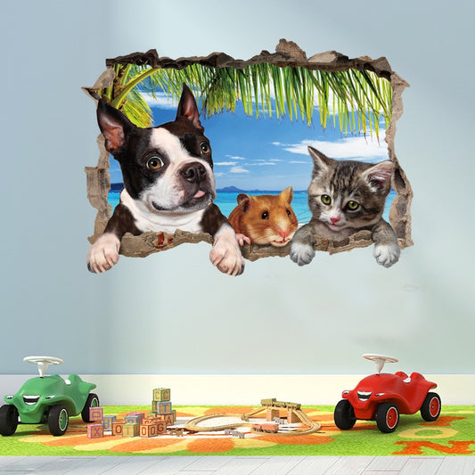 3D cat dog hamster Animal scenery