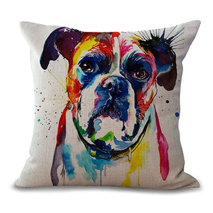 Dog Printed French Throw Pillow