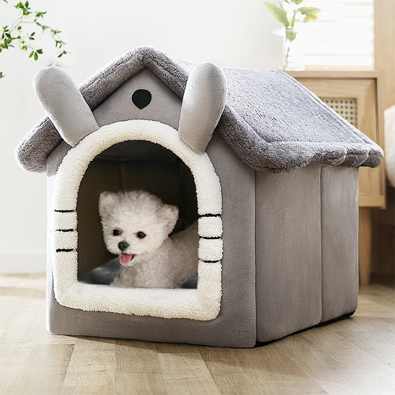 Dog Bed Warm House Grey Kennel Tent