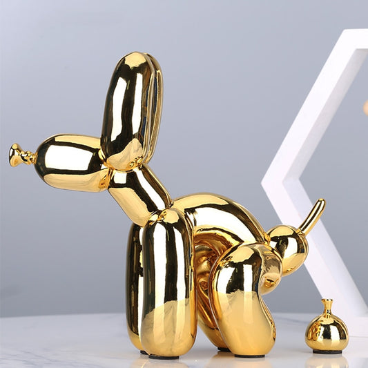 Creative Poop Balloon Dog Statue Resin Crafts