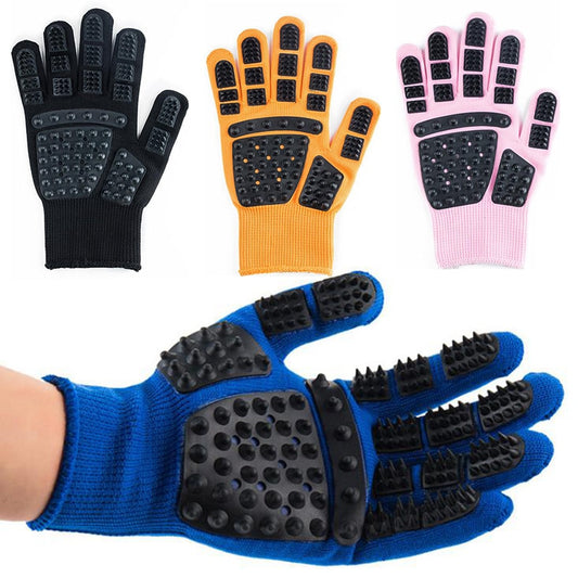 Best Pet Grooming Gloves Dog Cat Hair Bath Cleaning Gentle Deshedding Massage Pet Grooming