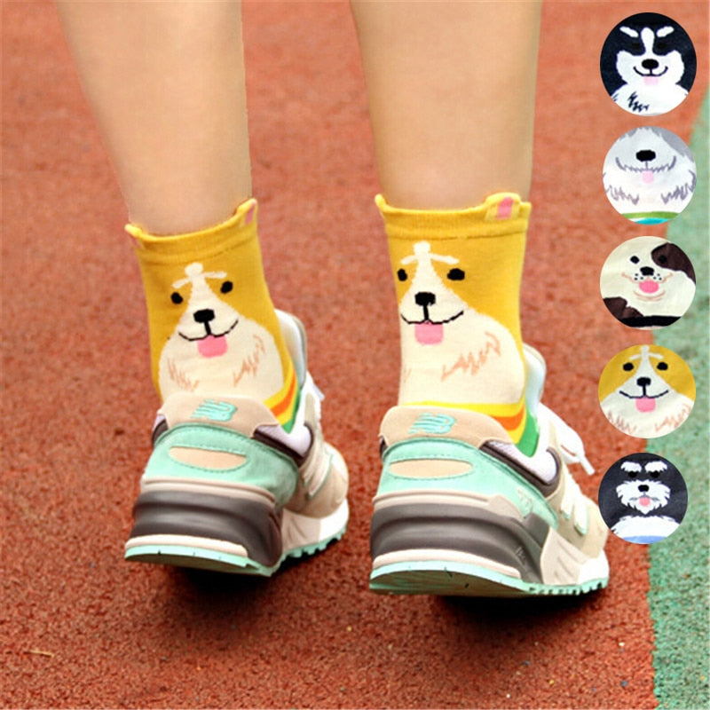 Women's Animal Cotton Socks Lovely Pug