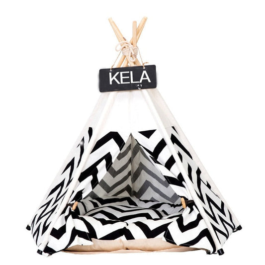 Pet Cat Dog Teepee with Cushion & Blackboard