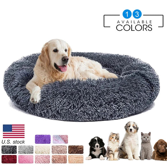 Donut Dog Bed Warm Soft Long Plush bed