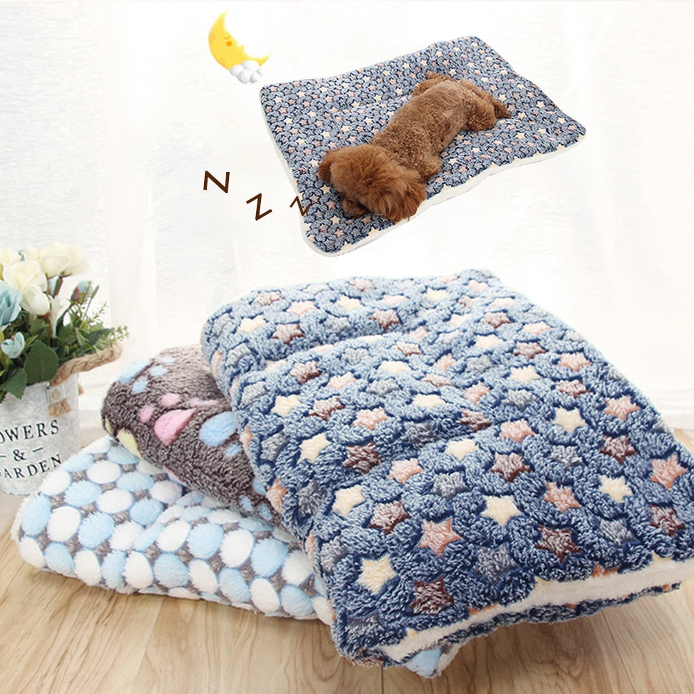 Soft Flannel Thickened Soft Fleece Pad Pet Blanket