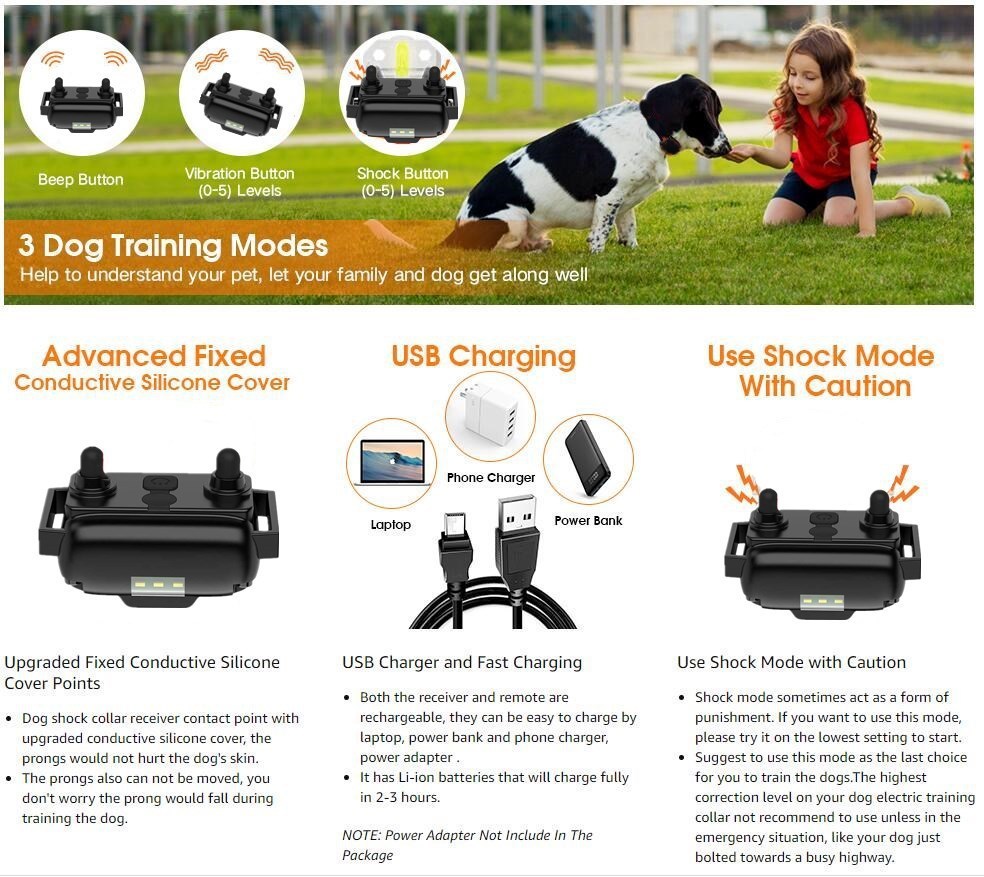 Dog Trainer Bark Stopper Electric Remote Control Trainer Vibration