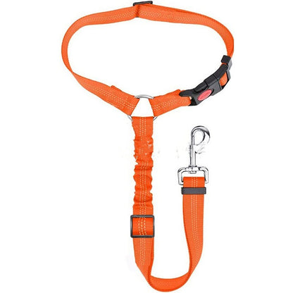 Pet Car Harness Rope Ring Dog Car Elastic Reflective Strap Leash