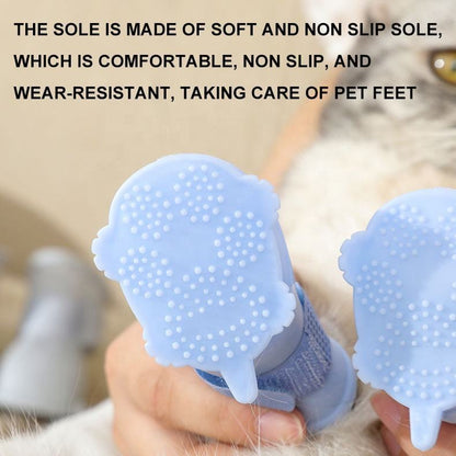 Dog Rain Boots 4Pcs Pet Dog Puppy Warm Waterproof Silicone