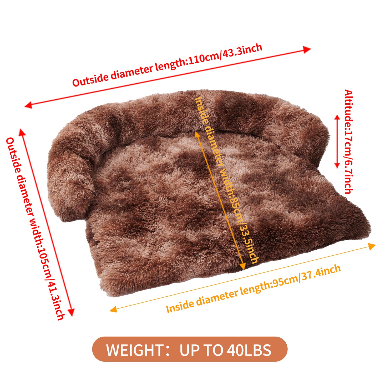 Dog Couch Bed Mat - Fluffy Plush Dog Sofa Bed With Blancket