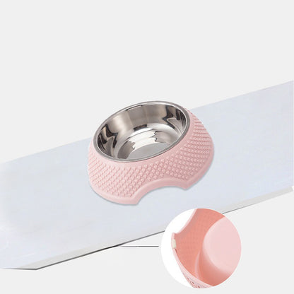 Cat Dog Bowl Stainless Steel Bowls Neck Feeder