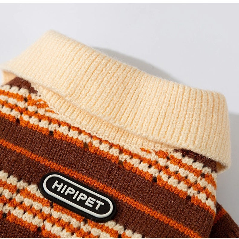 Sweaters Cold Weather Dog Striped Pullover Warm Knitted Pet