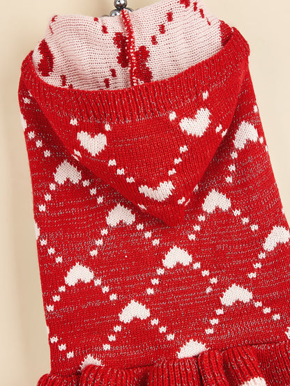 Small Dog Sweater Hoodies Dress Winter Knit Cute Clothing