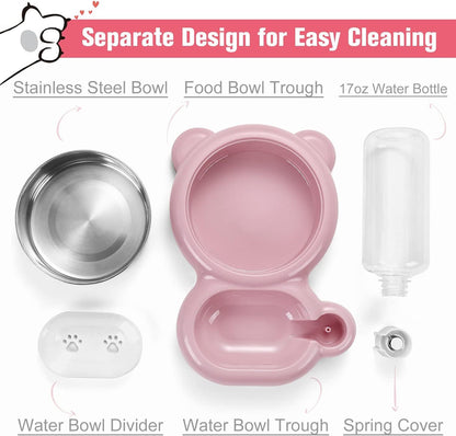 Dog Bowls Cat Food And Water Bowl Set With Water Dispenser